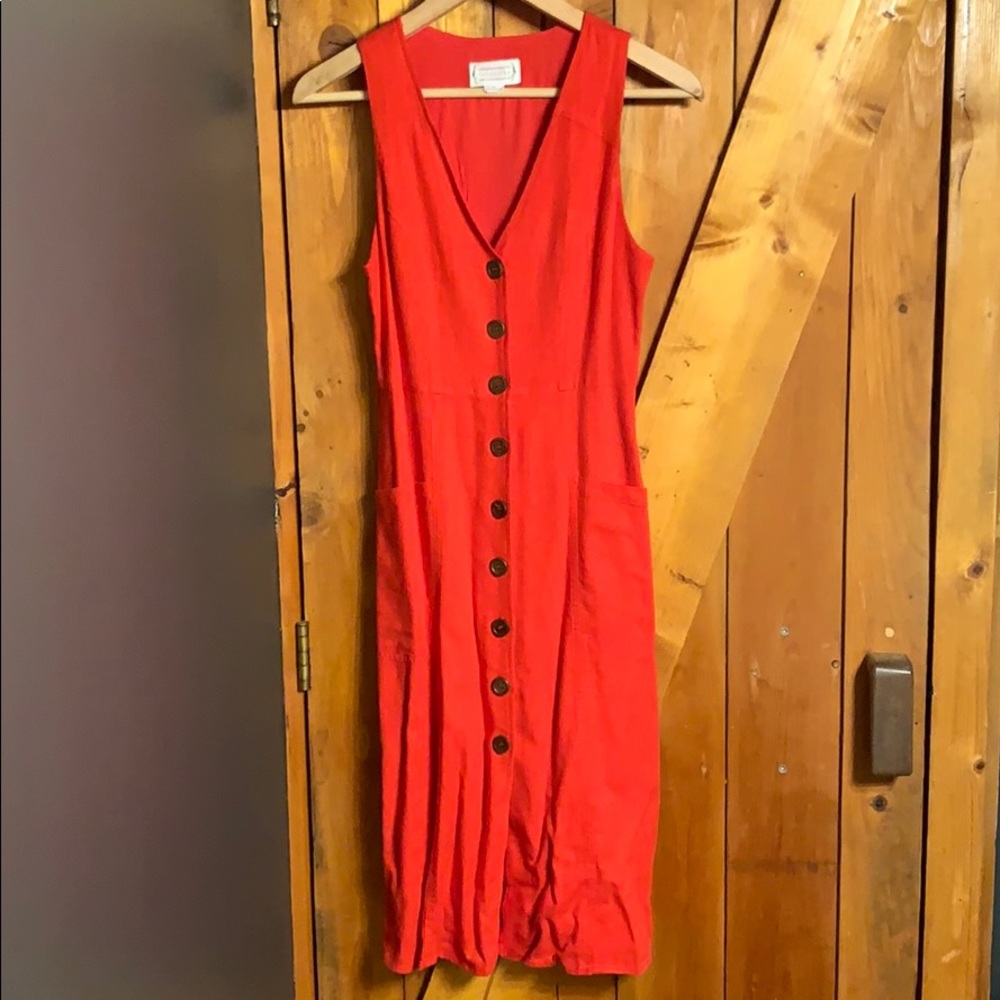 Button-up Linen Tank Dress